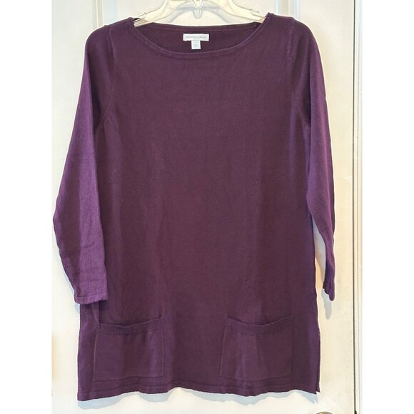 New York & Company Purple Tunic Sweater Dress M Cotton Blend - Picture 5 of 5